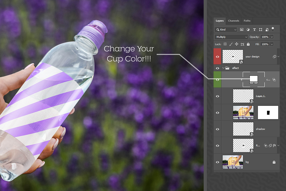 Water Bottle Mockup #08, a Product Mockup by alexandeerco (Photo 4 of 5)