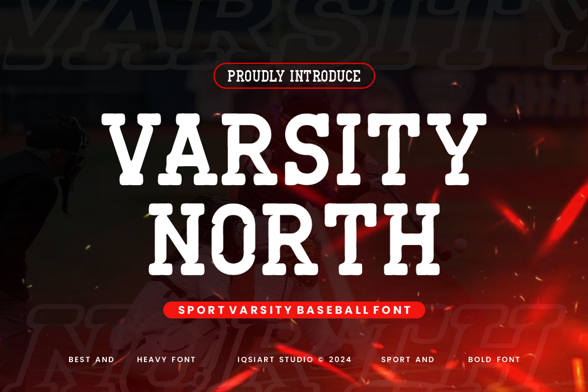 Varsity North - Baseball Font, a Slab Serif Font by Iqsiart Studio (Photo 1 of 6)