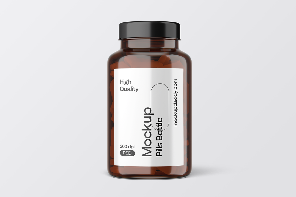 Vitamin & Supplement Bottle Mockup, a Cups & Container Mockup by Mockupdaddy (Photo 22 of 28)