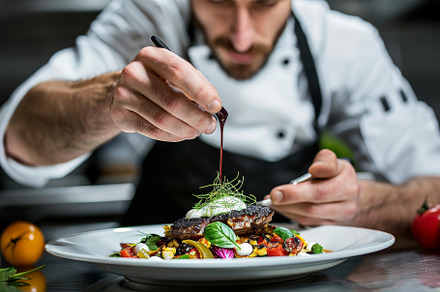 A chef skillfully prepares a dish on, a Photo by Iftikhar Alam