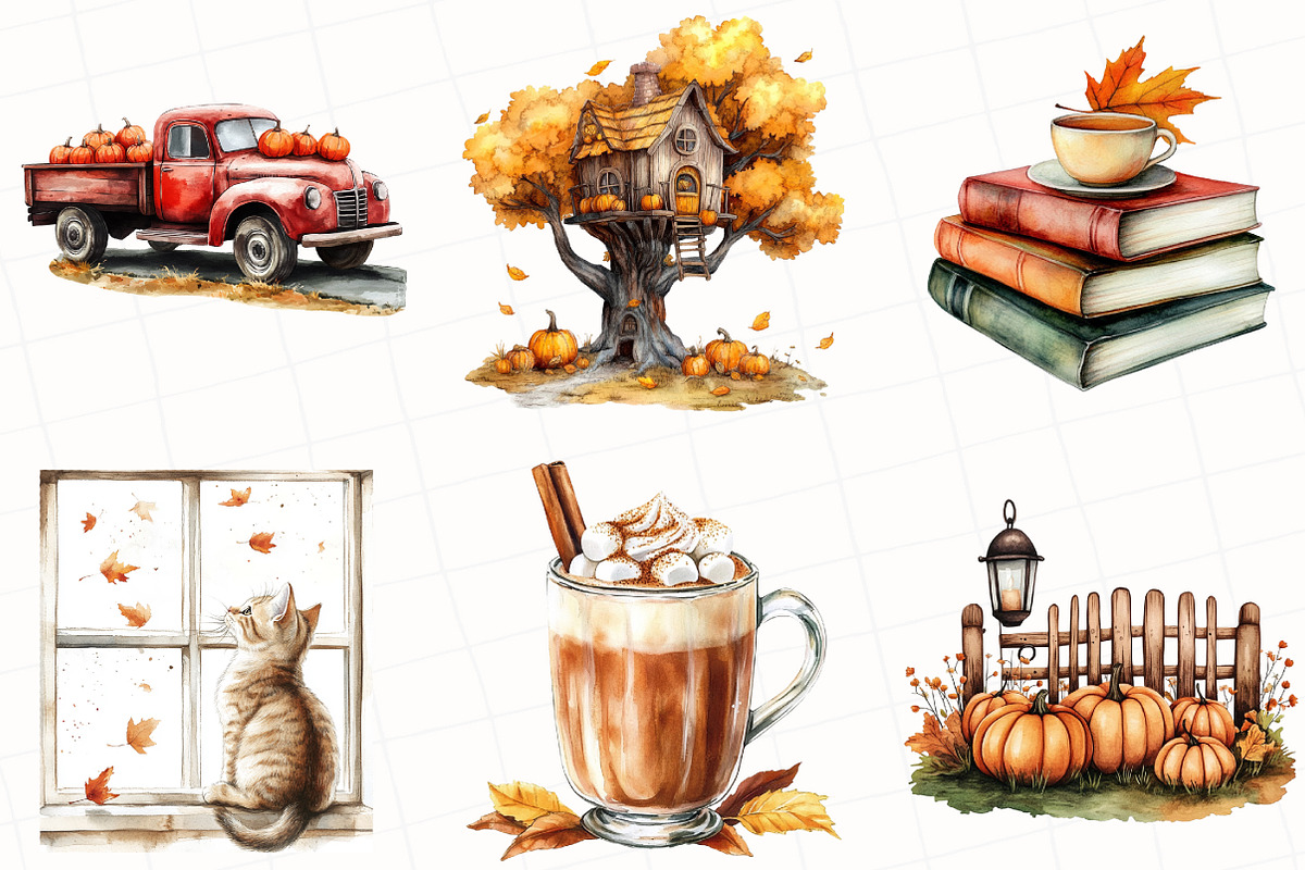 Autumn Aesthetic Elements Clipart, an Illustration by OK Design (Photo 2 of 5)
