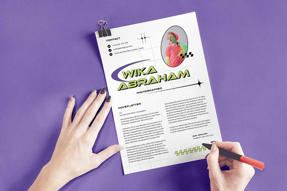 Creative Y2k CV Resume Pack, a Resume Template by Neermana (Photo 4 of 5)