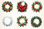 Christmas Wreath Clipart, an Illustration by DreamCafeArt (Thumbnail 5 of 5)