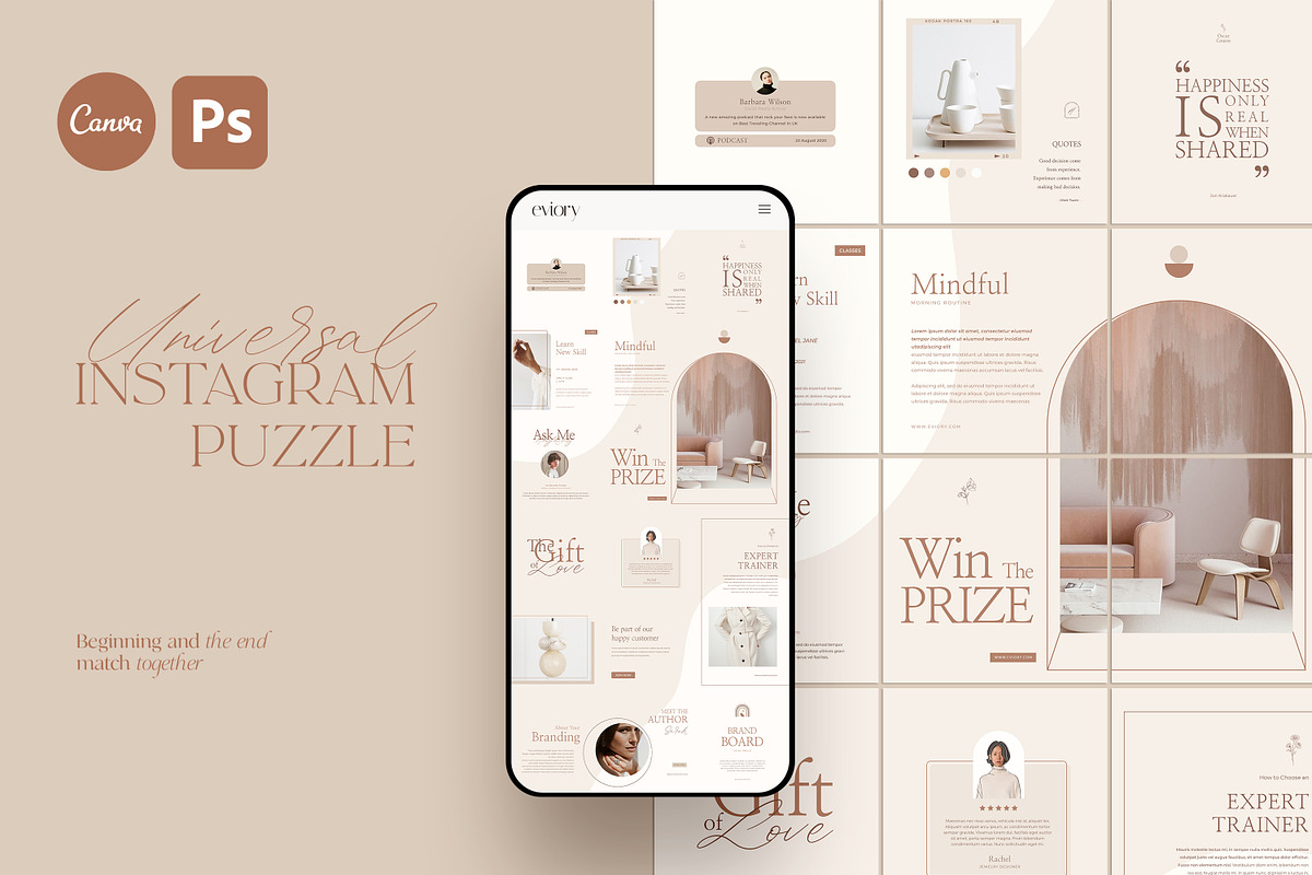 PUZZLE Bundle Instagram CANVA PS, a Social Media Template by Eviory (Photo 7 of 50)