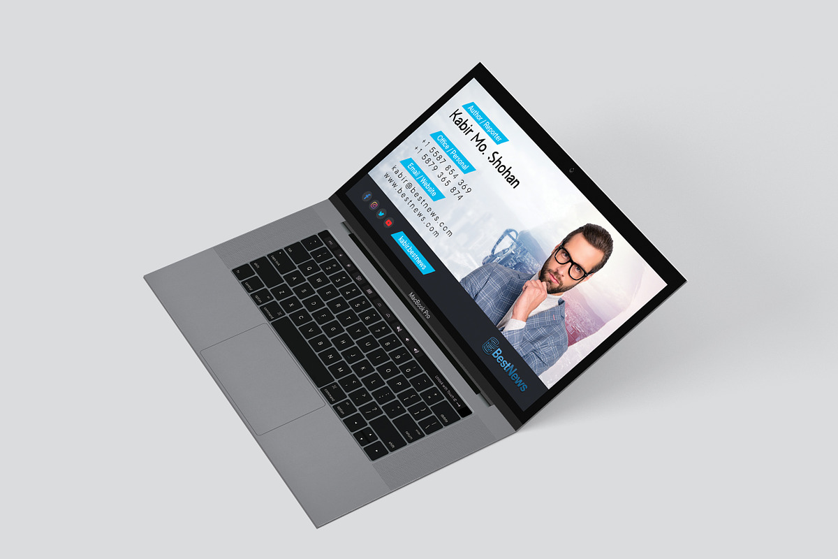 Folded Business Card - Reporter, a Business Card Template by TheFeture (Photo 3 of 5)