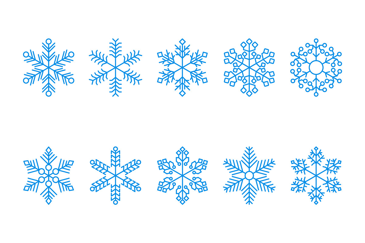 10 Snowflakes Line Graphic Elements, an Object Graphic by romanlypovyi (Photo 2 of 5)
