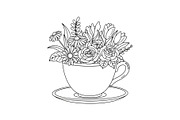 Floral Teacup Line Art Bundle, an Illustration by Gfx_Store (Thumbnail 35 of 51)