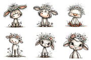 Whimsical spring farm animals clipar, an Illustration by SinaCreation (Thumbnail 4 of 11)