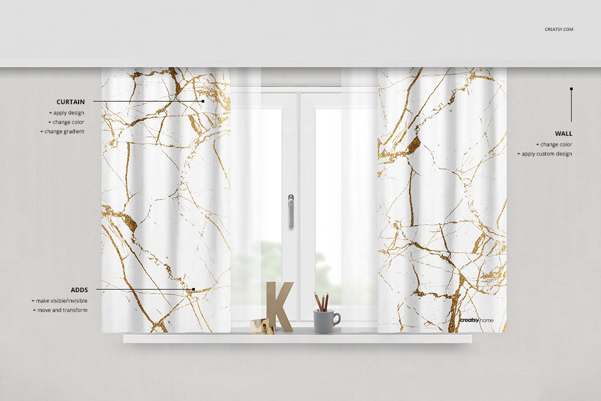 Short Curtain Mockup Set, a Product Mockup by Creatsy (Photo 2 of 5)