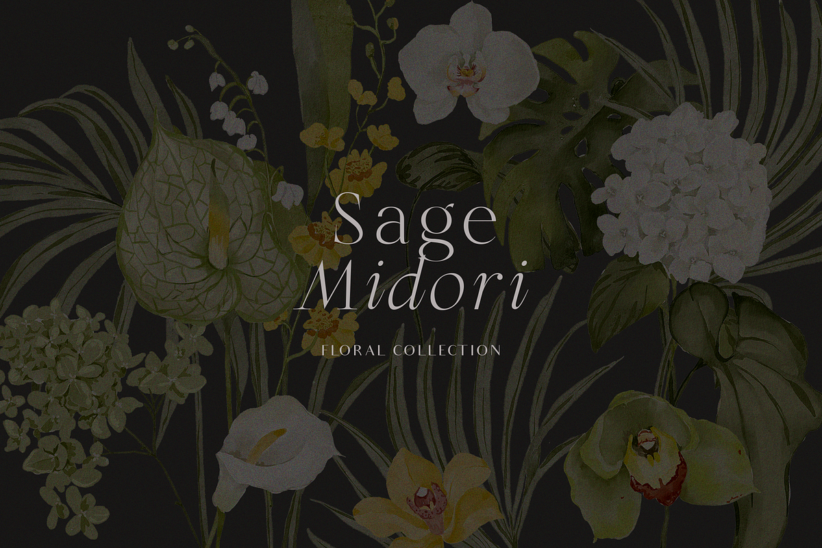 Tropical green watercolor flowers, an Object Graphic by Grace Noboa Illustrations (Photo 6 of 11)