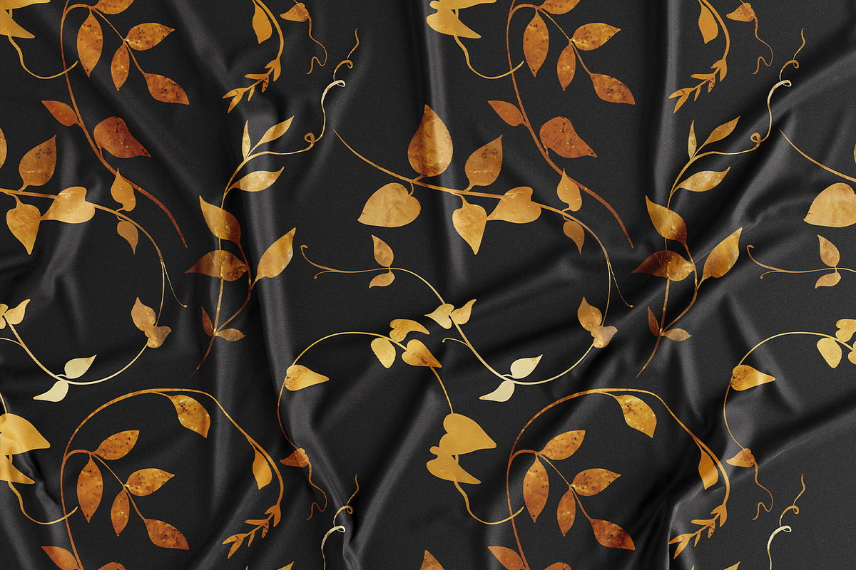 GOLDEN PLANTS leaves and flowers, a Decorative Illustration by Yuliia Lashevska (Photo 2 of 12)