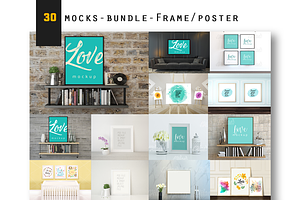 30 MockUps - Bundle - Frame - Poster