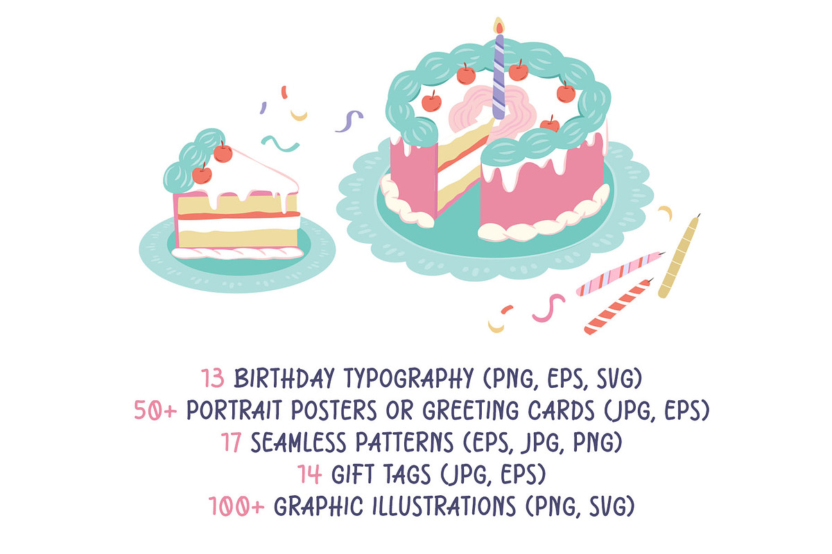 Birthday Party Bundle Illustrations, a Background Graphic by CreativeChristiana (Photo 2 of 17)