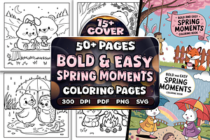 Bold Easy Spring Moments Coloring, a Seasonal Illustration by Craftsbeefy