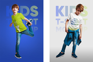 Mixed Kids T Shirt Mockups Vol2