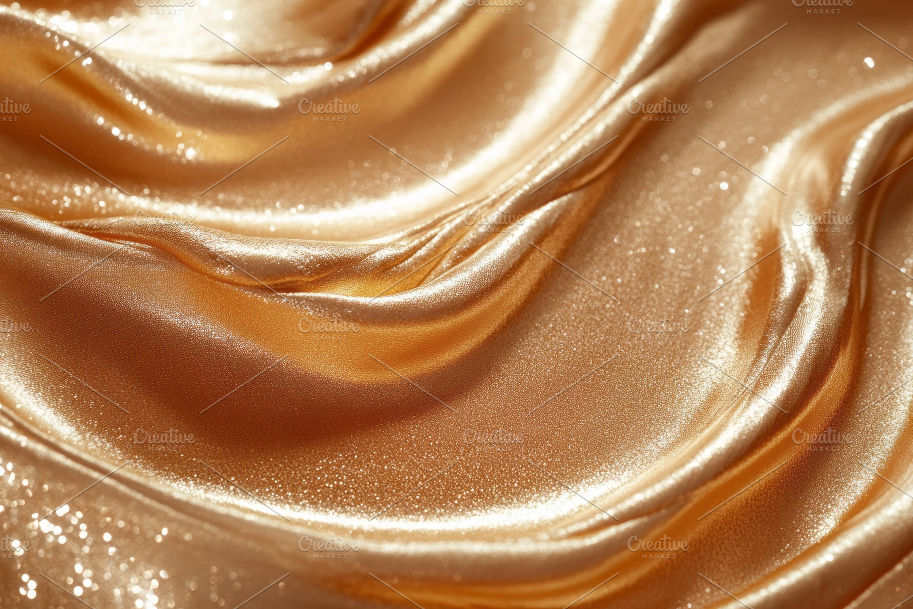 Glorious golden satin fabric showcasing elegant drapes and a shimmering surface, a Background Photo by ImageMir