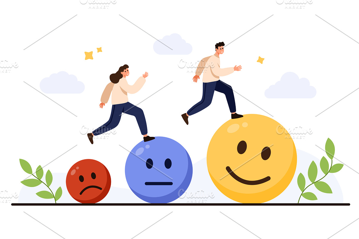 Positive Change and Thinking, a Person Illustration by Flashvector