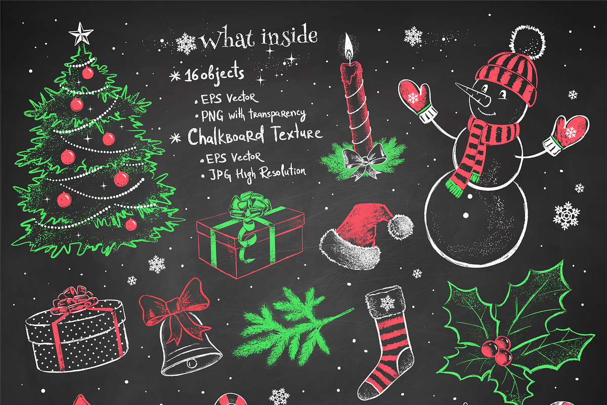 Christmas Chalk Sketches, an Object Graphic by Sonya Illustrations (Photo 2 of 4)
