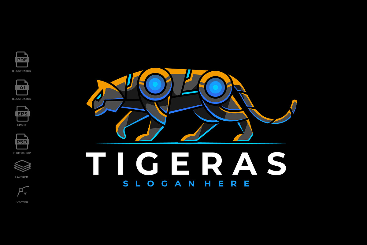 Modern Mecha Robotic Tiger Logo, a Branding & Logo Template by Rupture (Photo 2 of 3)