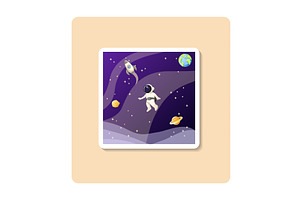 Space Sticker Illustration