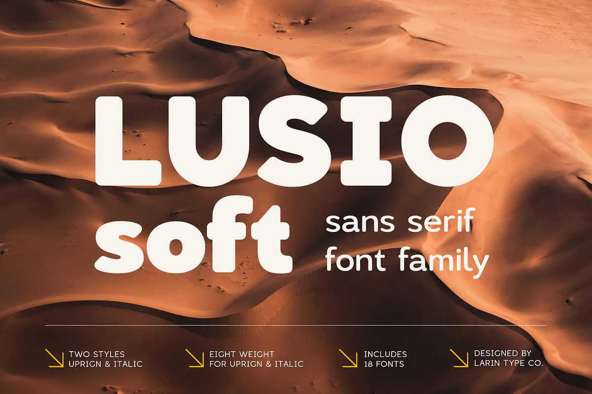 Lusio Soft, a Sans Serif Font by Larin Type Co. (Photo 1 of 15)