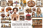 Watercolor Chocolate Heaven Clipart, an Illustration by OK Design (Thumbnail 1 of 5)