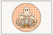 Mushroom Ghost Halloween PNG, a Work Illustration by CraftArtStudio (Thumbnail 1 of 4)