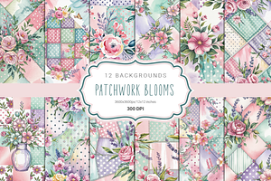 Watercolor Patchwork Blooms