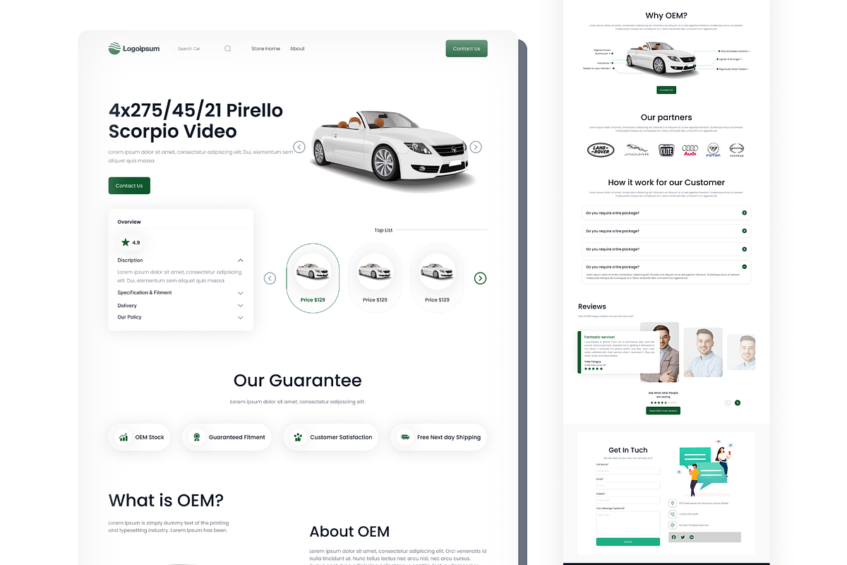 One-page Responsive Car Landing page, a Landing Page Template by Design Lab (Photo 3 of 3)