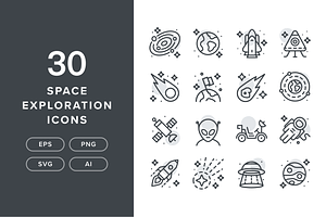 Space Exploration Icon Pack