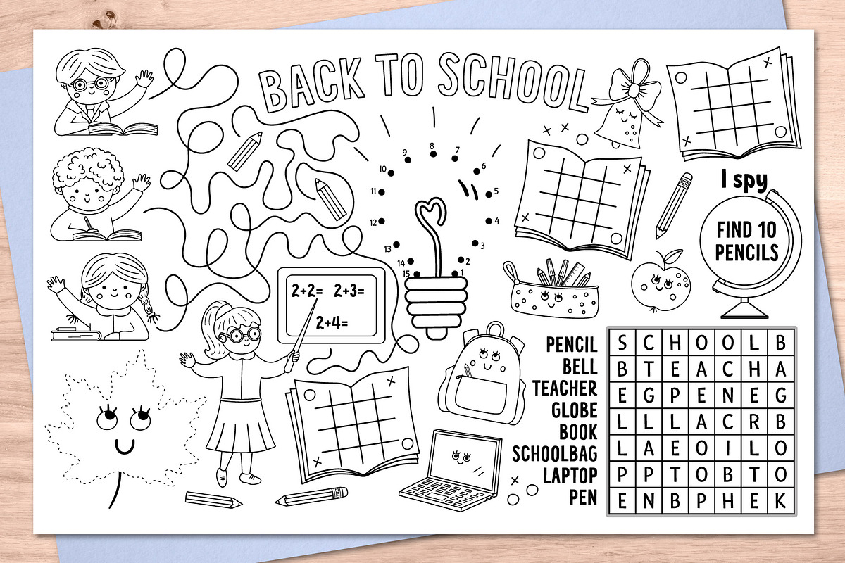 Back to school activity placemats, an Education Illustration by Lexi Claus (Photo 4 of 6)