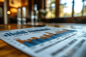 Financial report highlighting data t, a Photo by Tanuart