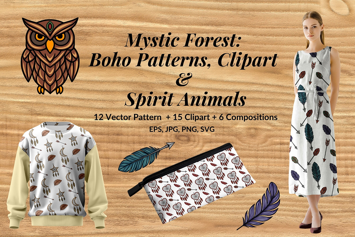 Mystic Forest Set, a Pattern Graphic by Elatedowl (Photo 1 of 18)