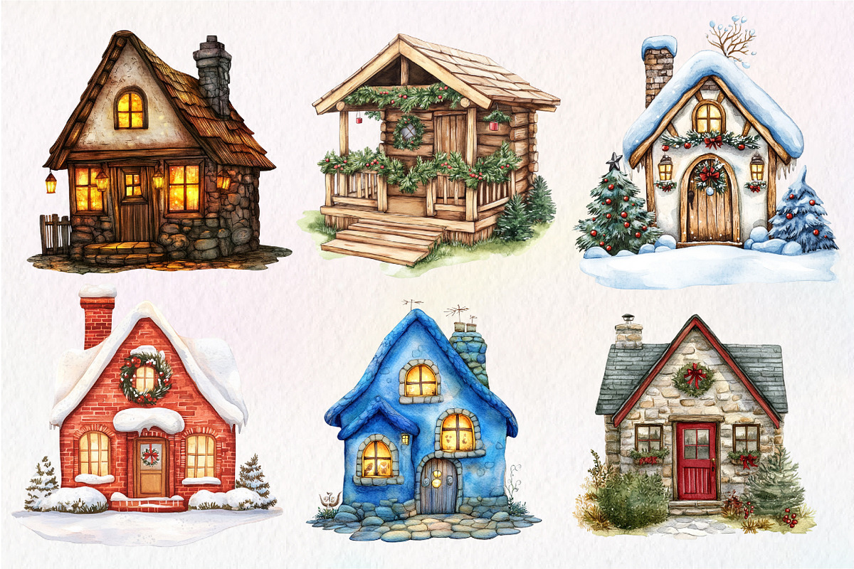 Christmas Winter Residence Clipart, an Illustration by Dream Creation (Photo 5 of 6)