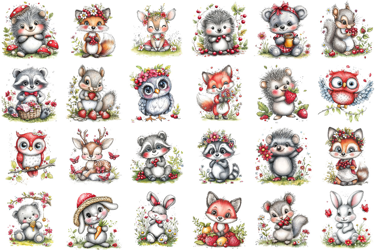 Cute Safari Animals Clipart, a Seasonal Illustration by designcity5 (Photo 2 of 5)