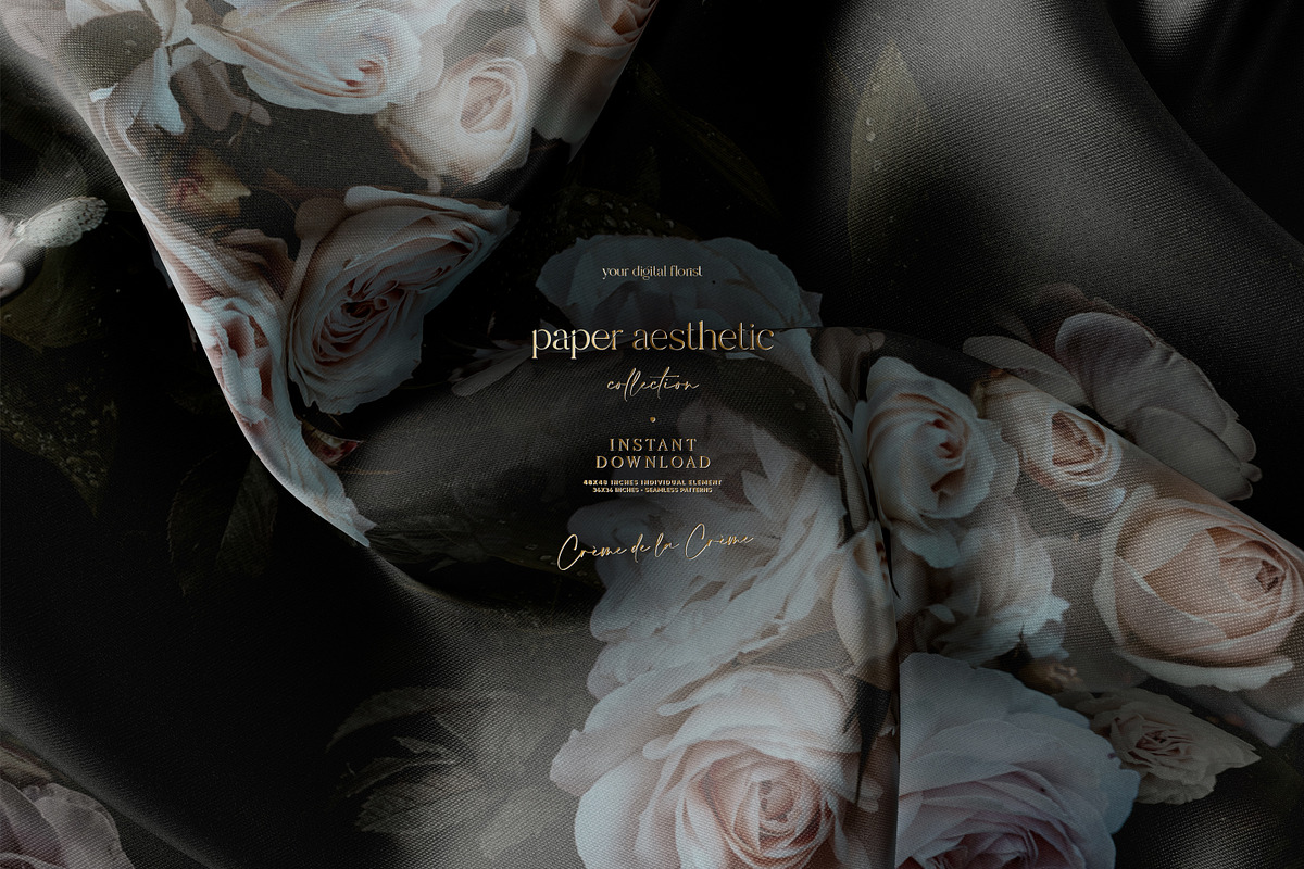 Pastel Dark Roses Wallpaper, a Pattern Graphic by paper aesthetic (Photo 4 of 10)