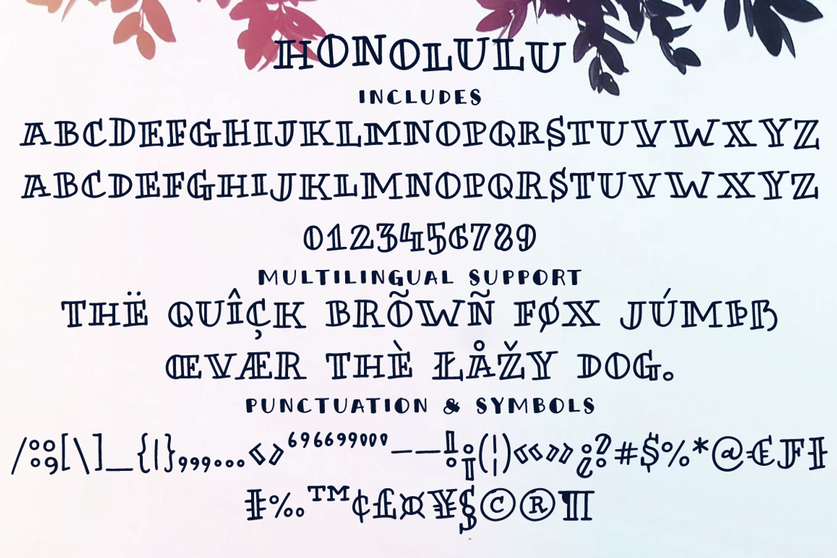 Honolulu handmade sans and serif font preview 2