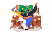 Sports fans watch soccer game on TV, a Sport Illustration by Good Studio (Thumbnail 6 of 7)