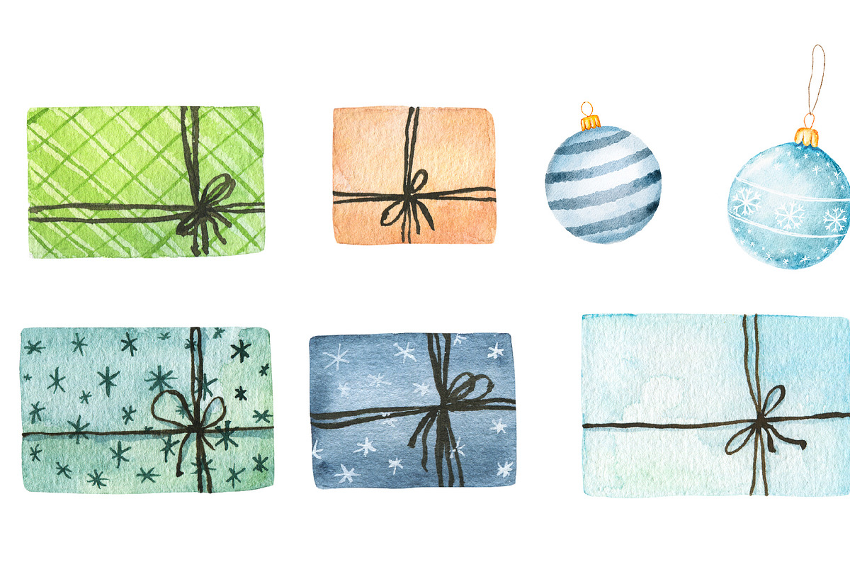 Watercolor Christmas illustration., a Pattern Graphic by Nataliia Pyzhova (Photo 4 of 6)