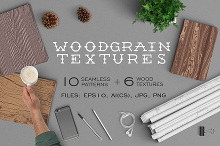 Woodgrain textures. Vector patterns, a Texture Graphic by Lina_Lisichka