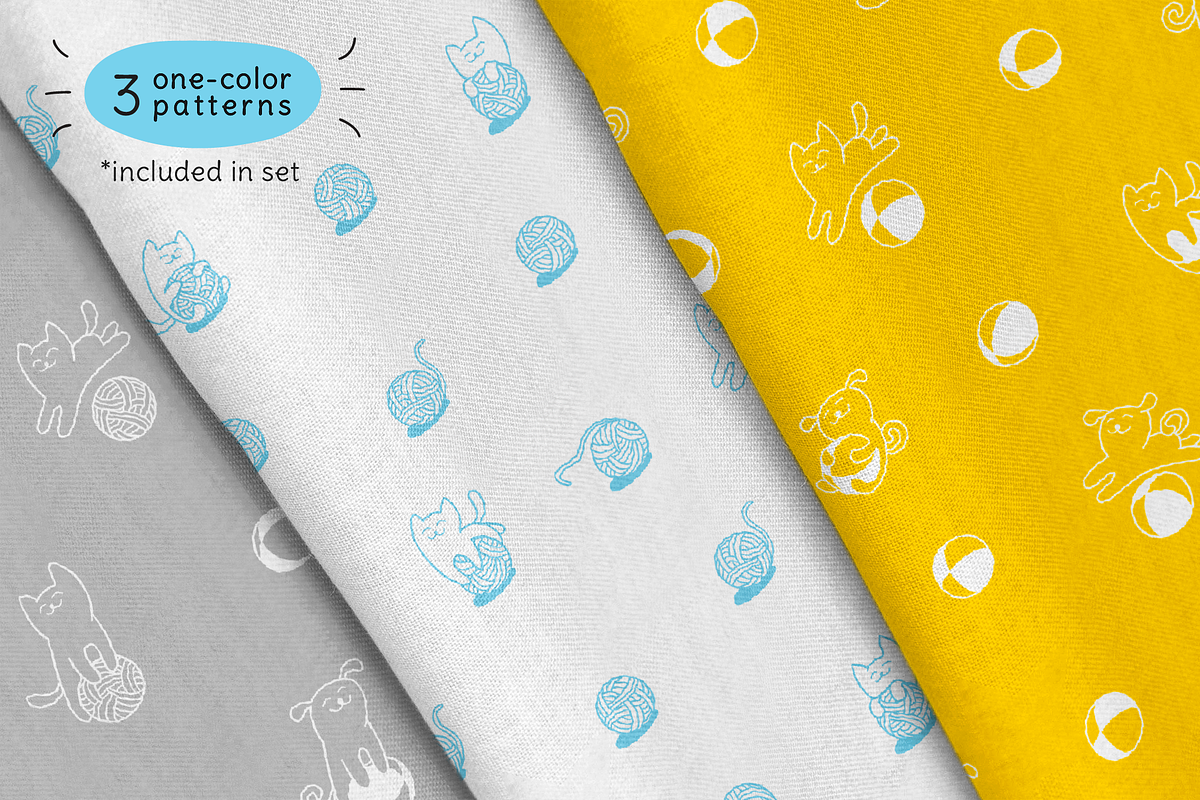 PLAY TIME | LITTLE CAT & DOG SET, a Pattern Graphic by CATMINT (Photo 9 of 10)