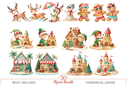 Tropical Christmas Graphics Set, a Seasonal Illustration by MockupWizard (Thumbnail 3 of 6)