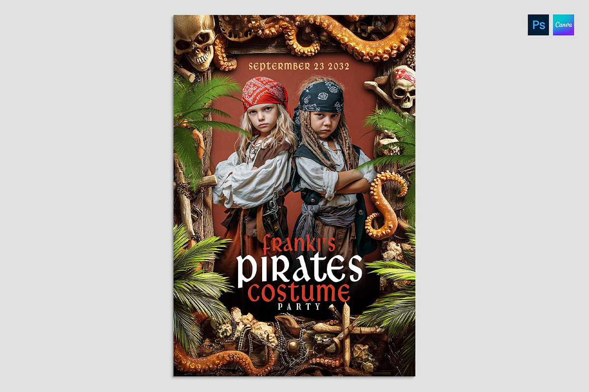 Pirates Costume Birthday Party Flyer, a Flyer Template by BrandPacks (Photo 1 of 4)
