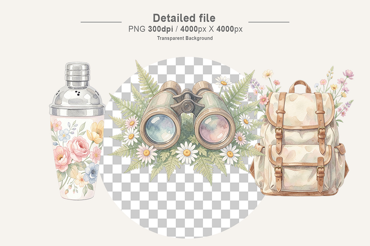 Vintage Floral Summer PNG, a Decorative Illustration by Artnoy (Photo 3 of 18)
