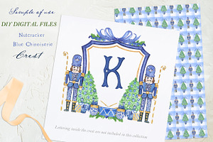 Nutcracker Blue Chinoiserie Crest