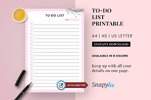 Fillable To Do List Printable