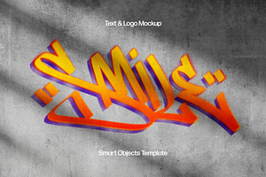 Color Graffiti Text & Logo Mockup