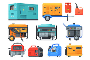 Generators machines. Electric power, a Graphic by Stock-Smart-Start