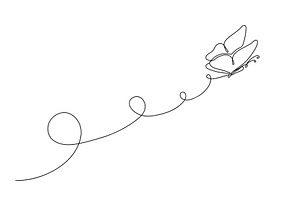 Continuous One Line Butterfly Route