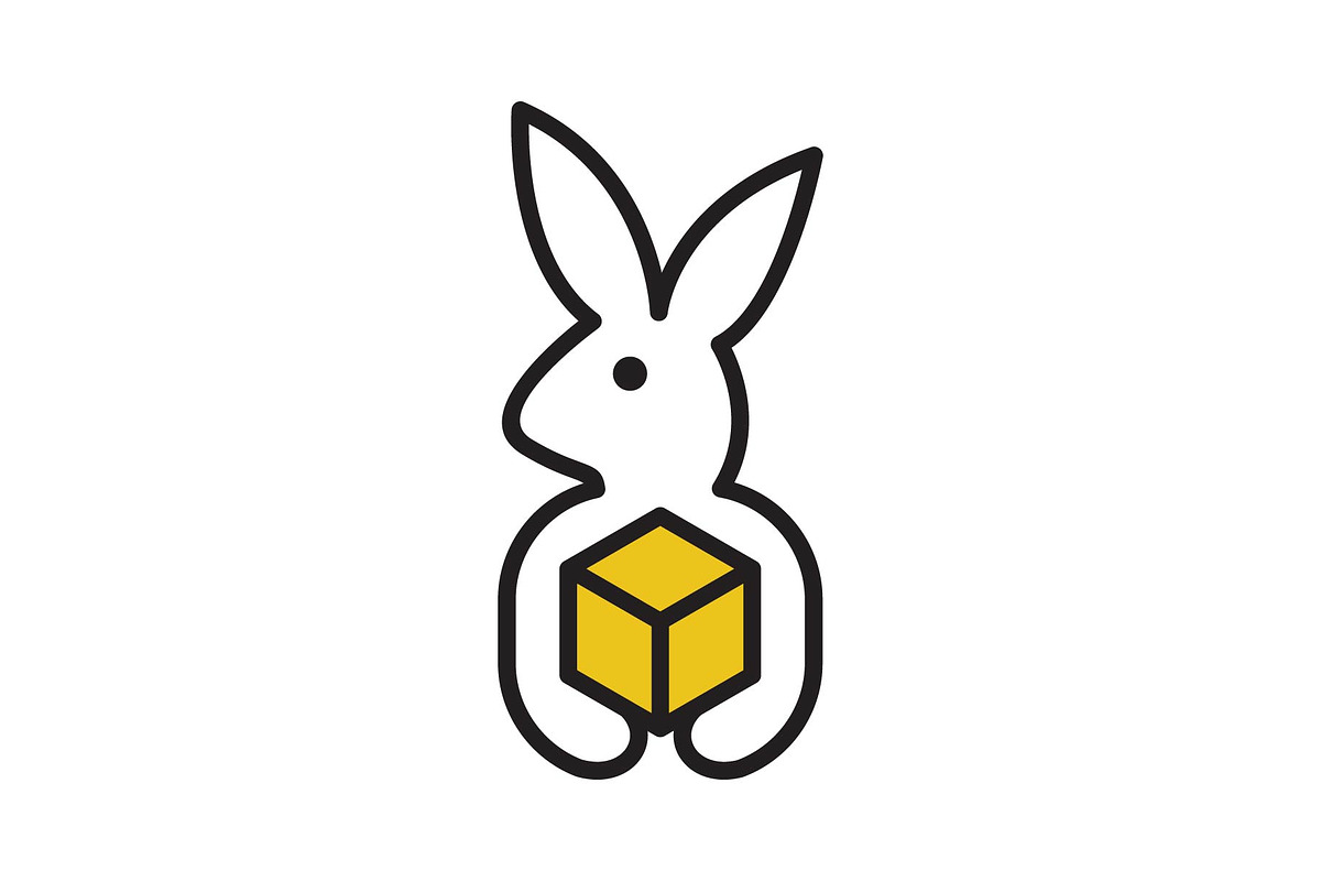 rabbit package delivery logo, a Branding & Logo Template by ZHR Creative